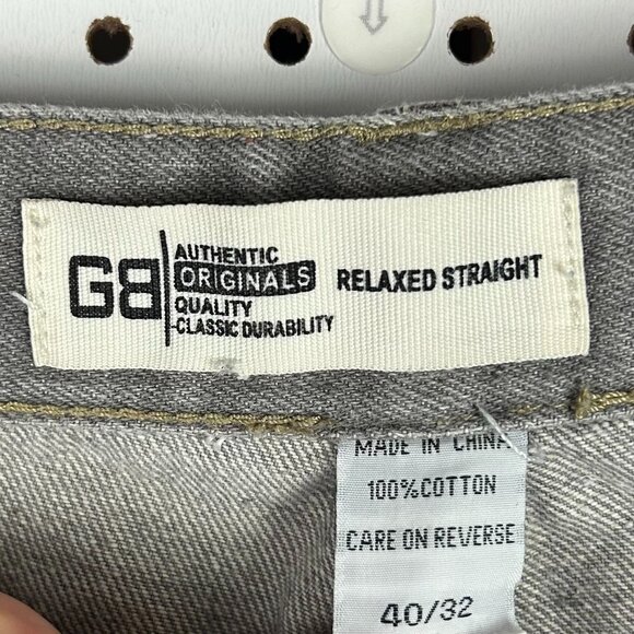 Godbody Baggy 90s Jeans 40x30 Hip Hop Gray Stitched Wide‎ Leg Streetwear Patch - Picture 6 of 7